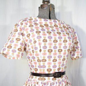 Dress printed cotton retro